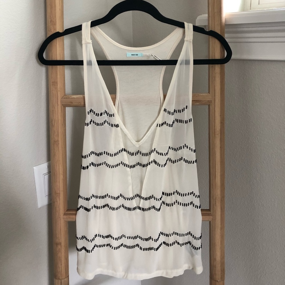 Lightweight tank with beading & mesh front detail